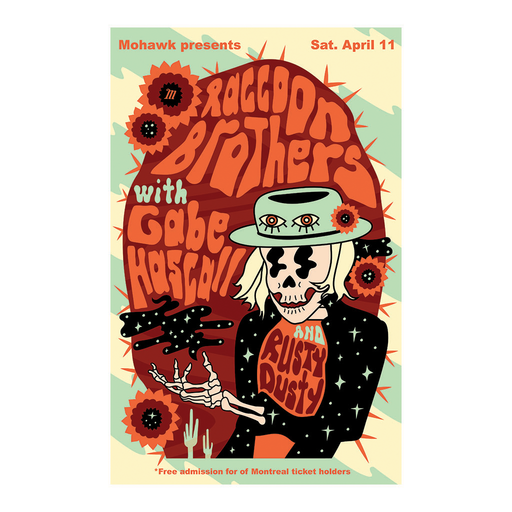 Raccoon Brothers Concert Poster - The Mohawk - Austin TX