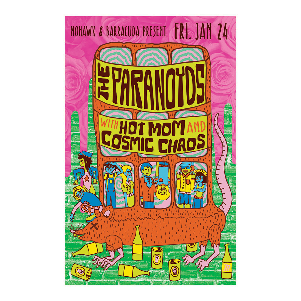 Paranoyds Concert Poster - The Mohawk - Austin, TX