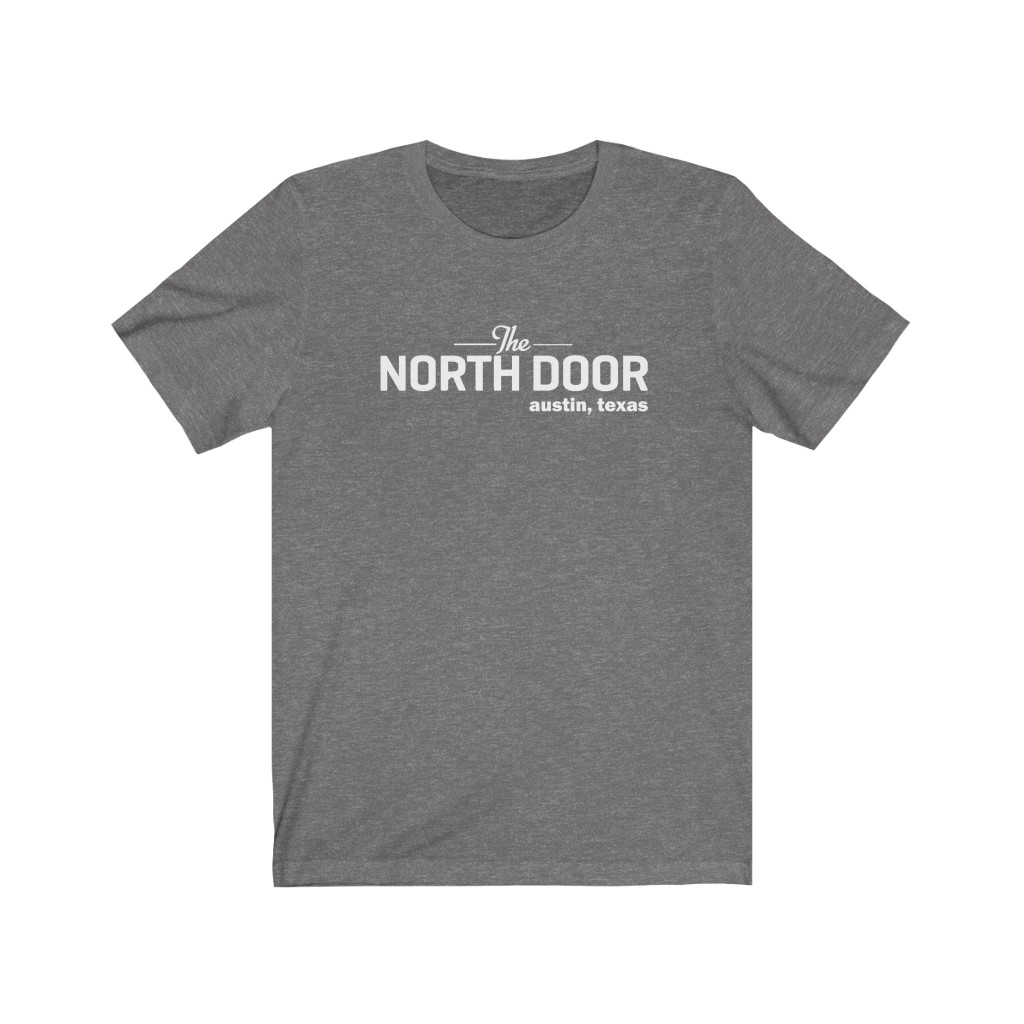 18158-12.jpg The North Door - Austin TX Music Venue - Unisex Heather Blend T Shirt - Image 2