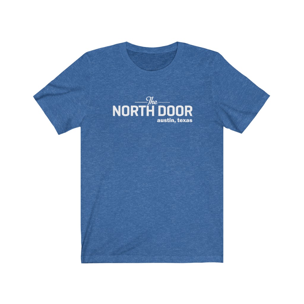 18326-25.jpg The North Door - Austin TX Music Venue - Unisex Heather Blend T Shirt - Image 6