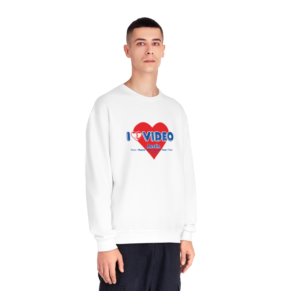 78681-6.jpg I Luv Video Austin -  Crewneck Sweatshirt - Image 3