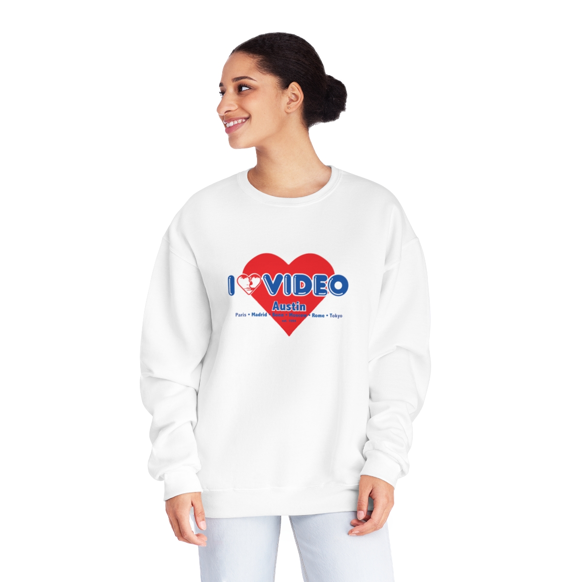 78681-7.jpg I Luv Video Austin -  Crewneck Sweatshirt - Image 4